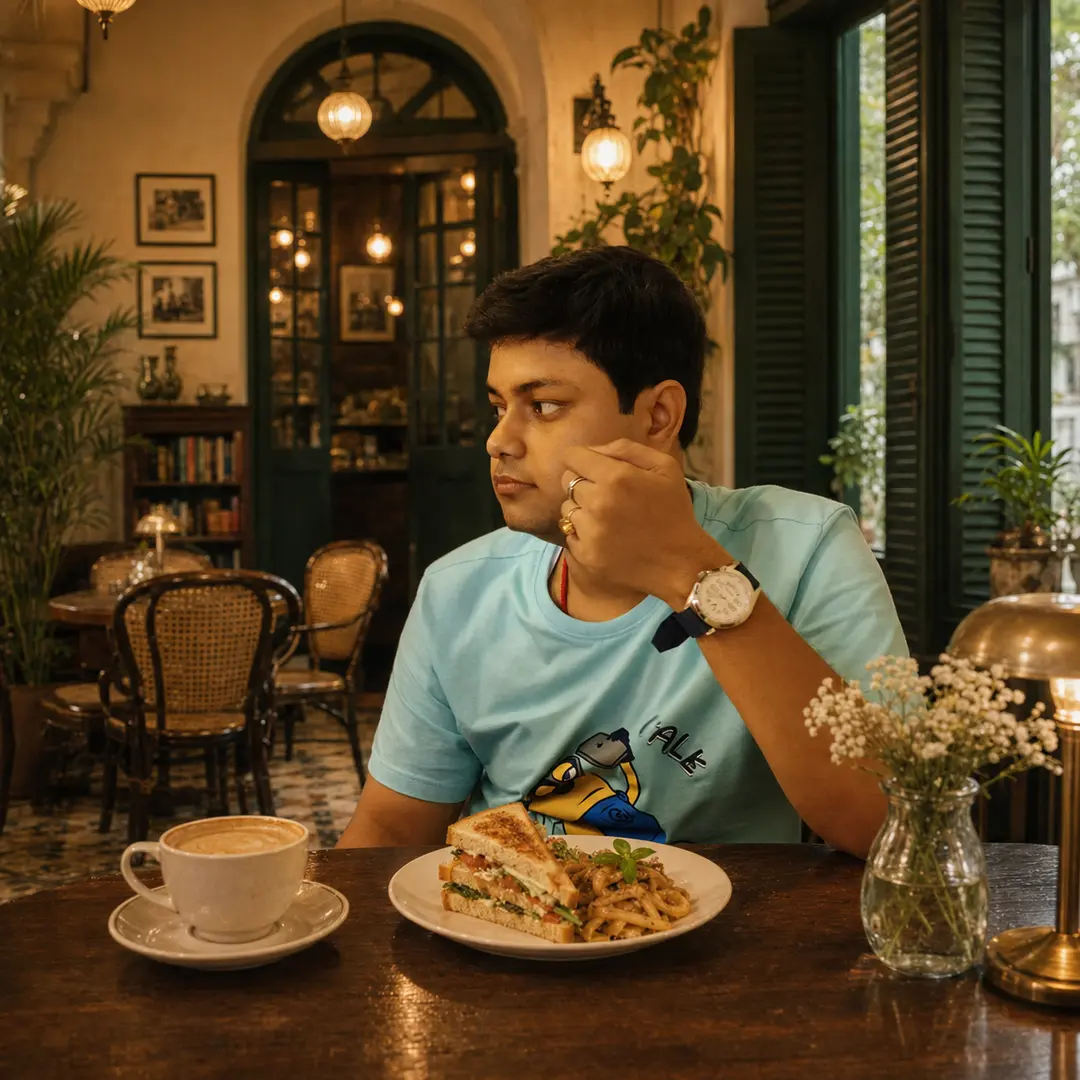 Soumyadeep Das, founder of The Calcutta Quiet, an aesthetic cafe in Kolkata