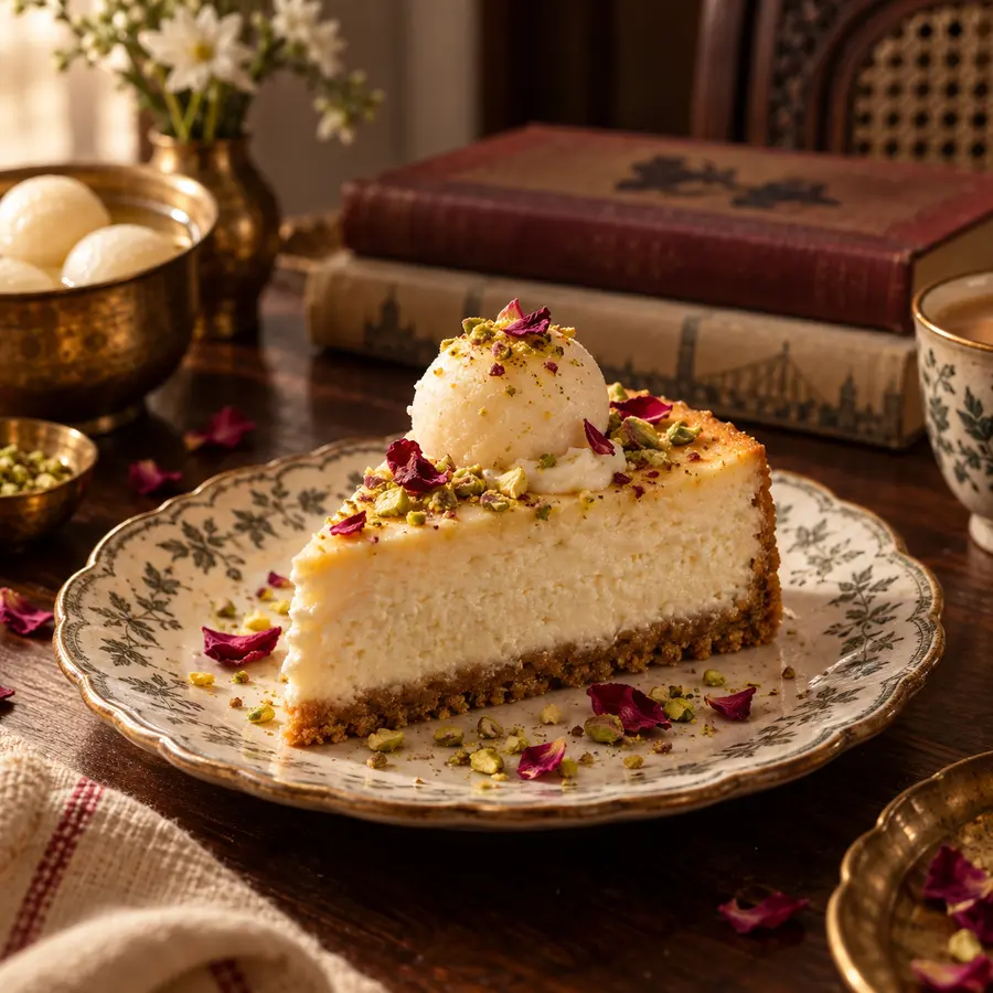 Baked rosogolla cheesecake at The Calcutta Quiet, best cafe in Kolkata
