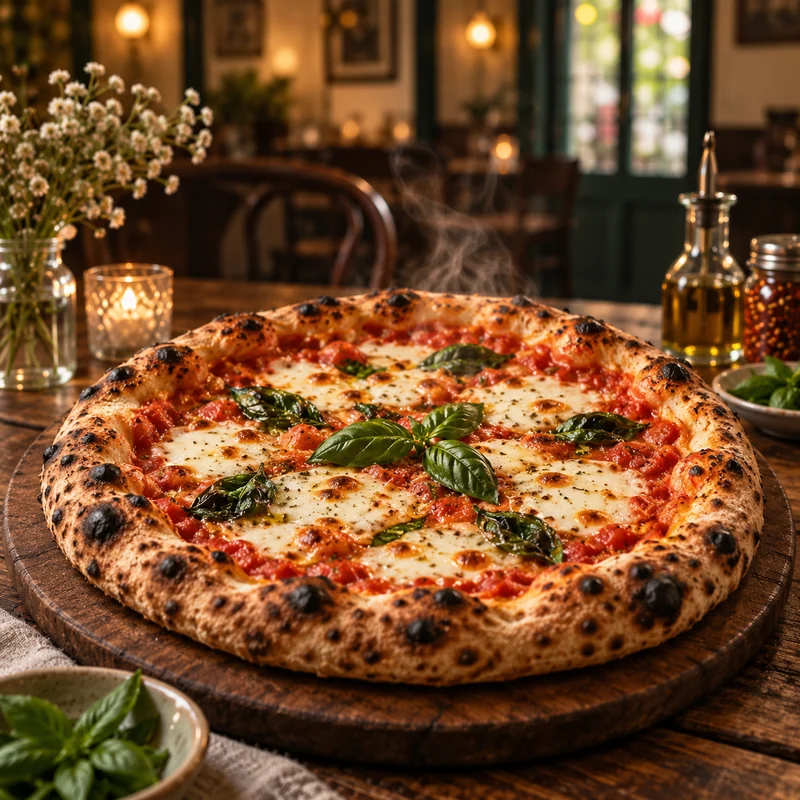 Fresh pizza served at a cozy coffee shop in Kolkata