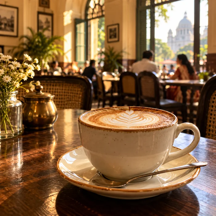 Cappuccino served at the best coffee shop in kolkata