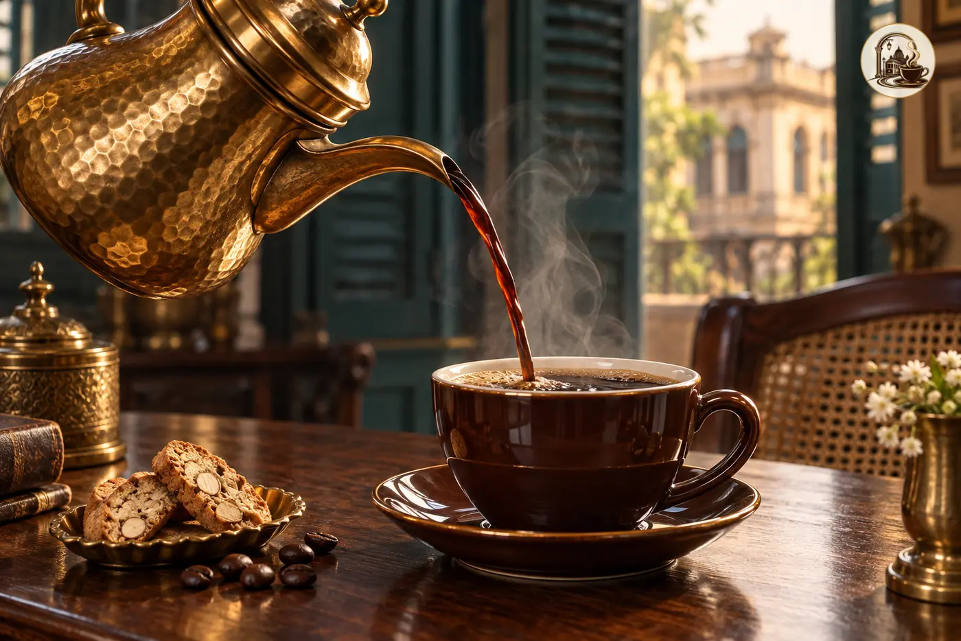 Hot coffee being poured at The Calcutta Quiet, best cafe in Kolkata