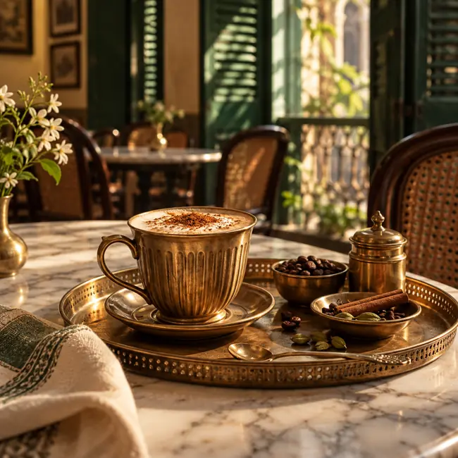 Croissant and fruit breakfast at The Calcutta Quiet, one of the best cafe restaurants in kolkata