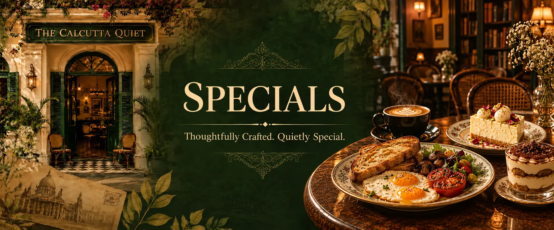 Coffee with dessert specials at The Calcutta Quiet